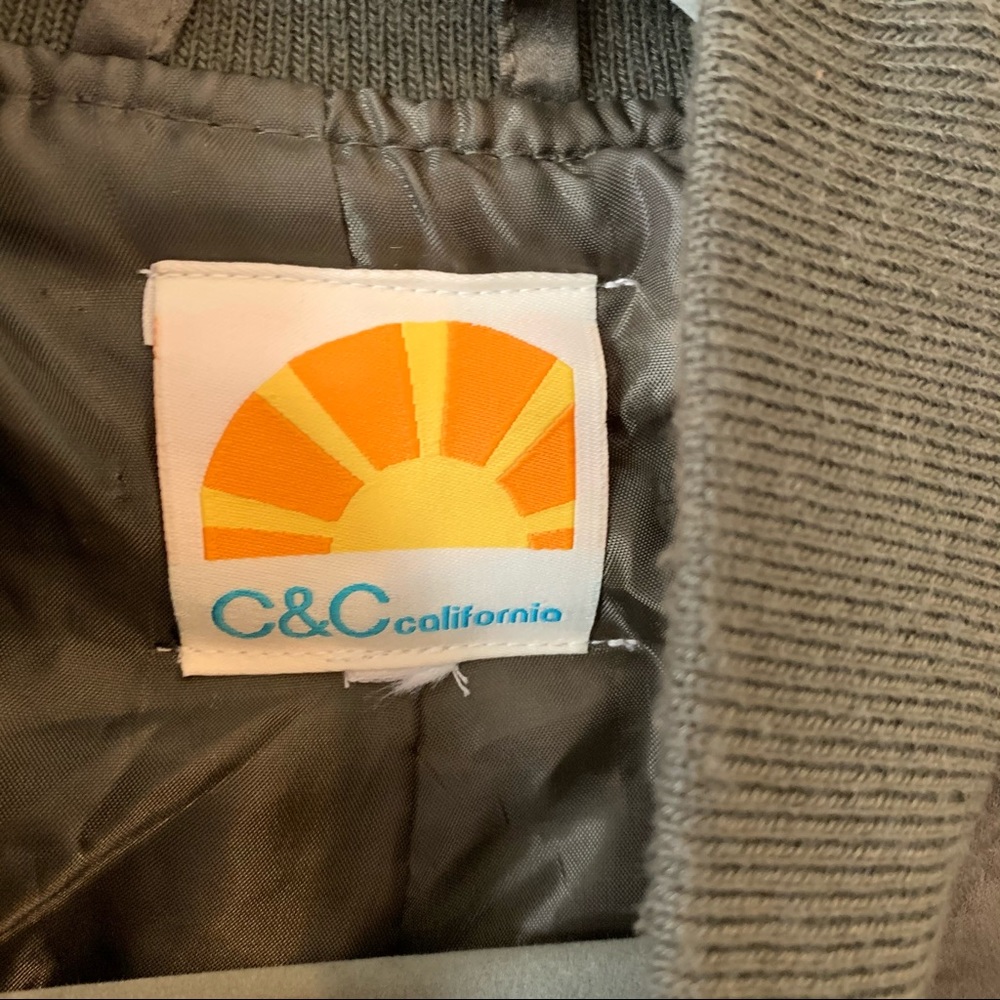 S C & C California Olive Green Bomber Jacket - Picture 4 of 8